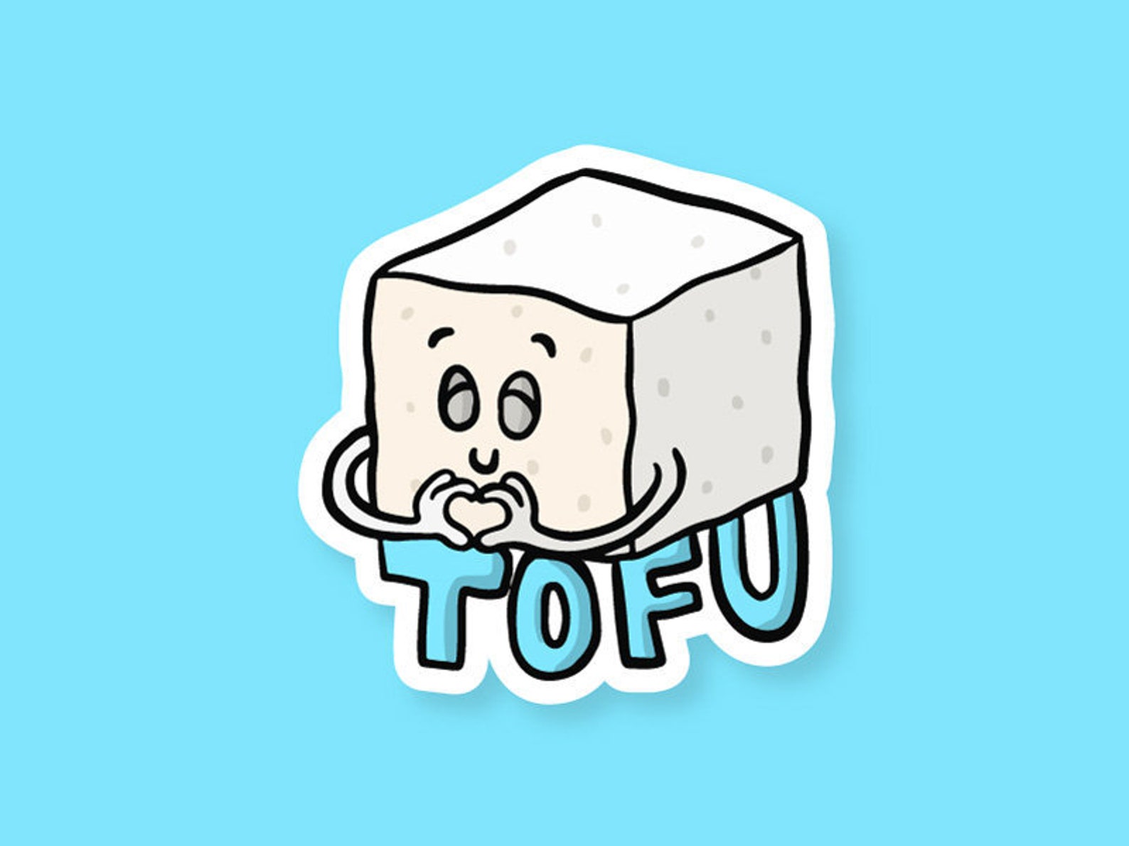 Cute Tofu Sticker Vegan Tofu Sticker Tofu Life Laptop Decal Plant Based
