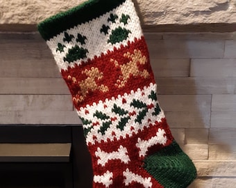 Personalized Hand Knit Dog Stocking Great for your pup!