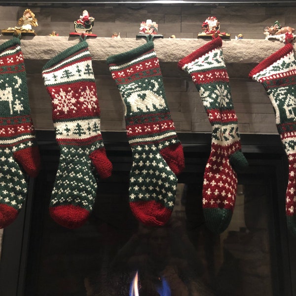 Hand Knit Christmas Stockings
