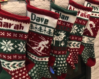 Hand Knit Christmas Stockings