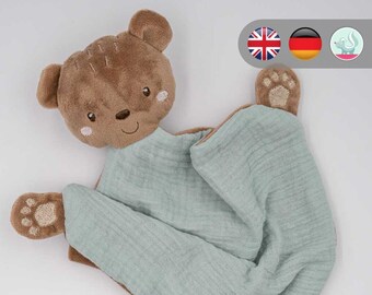 Bear cuddle cloth + step-by-step instructions in English and German