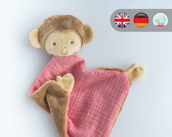 Embroidery file comforter monkey + step-by-step instructions in German -Download-