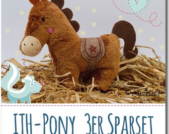 Embroidery file 3-series Savings-Set ITH Pony for the13x18, 16x26 and 20x30 embroidery frame -Download + PDF instructions