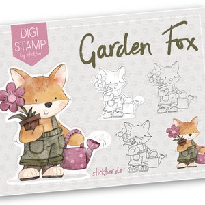 Digi Stamp Jardín Fox
