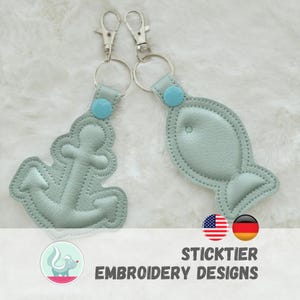 ITH Embroidery Keychain – Fish & Anchor | 4x4 Hoop | Quick Maritime Puffy Foam 3D Project