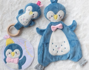 Penguin bundle - cuddly blanket, gripping toy and application