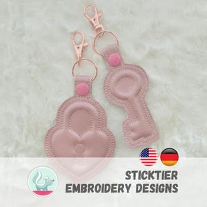 ITH Embroidery Keychain – Key & Lock | 4x4 Hoop | Puffy Foam 3D Quick Gift Project