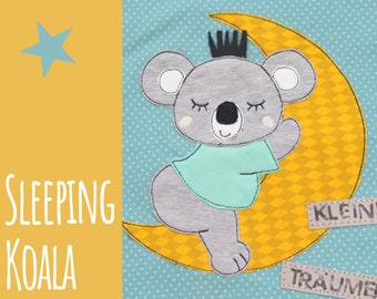 Stickdatei Sleeping Koala für den 20x30 cm Stickrahmen - Download - + Anleitung als PDF in Deutsch