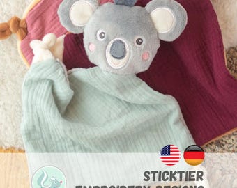 ITH Koala Lovey Embroidery Design 4x4 Hoop | Baby Comfort Blanket Machine Embroidery Pattern | Personalized Baby Gift