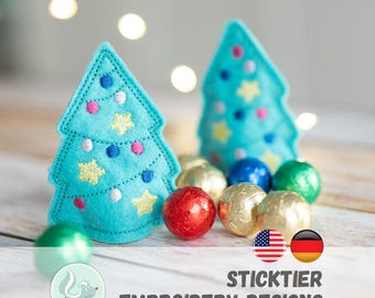 Embroidery File “Christmas Tree” – Festive Decoration with Chocolate Surprise (from 10x10 cm hoop / 4 “x4”)
