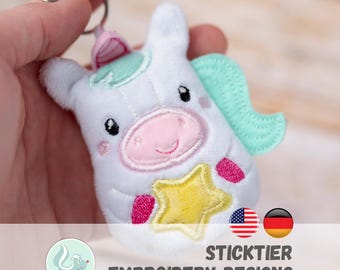 ITH Embroidery File – Unicorn Bag Charm – Perfect for Beginners & Small Hoops from 4x4"