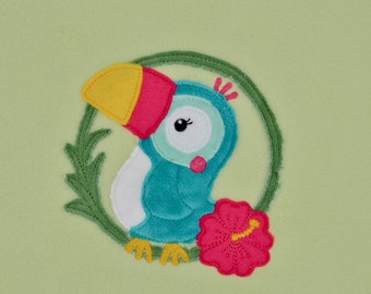 Embroidery file toucan - 10 x 10 cm embroidery frame Grumpy and Sunny + ITH hibiscus -Download-+ Instructions as PDF in De