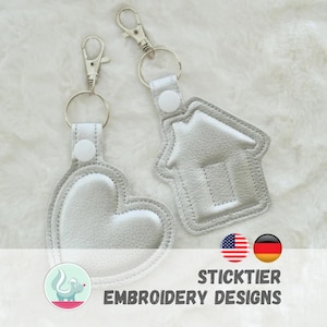 ITH Embroidery Keychain – House & Heart | 4x4 Hoop | Puffy Foam 3D Quick Gift Project