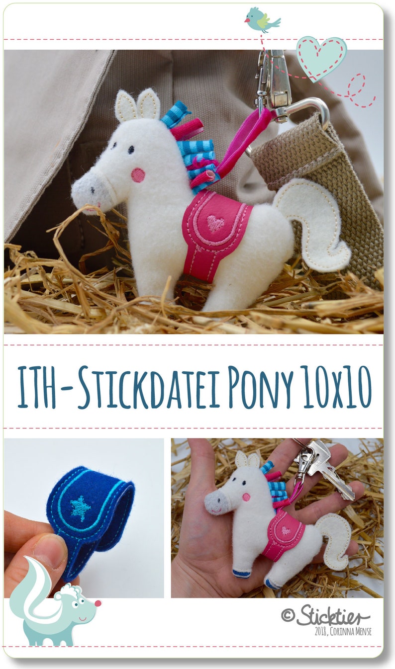 Stickdatei ITH Pony für den 10x10 Stickrahmen, Download Bild 2