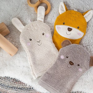 Washcloth ITH Embroidery File Bear-Fox Rabbit 15 x 24 cm Embroidery Frame