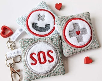 ITH embroidery file emergency/SOS tag 10x10 (4x4")