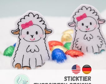 ITH Embroidery File “Sheep” – Easter Decoration with Chocolate Surprise (from 10x10 cm hoop / 4 “x4”)