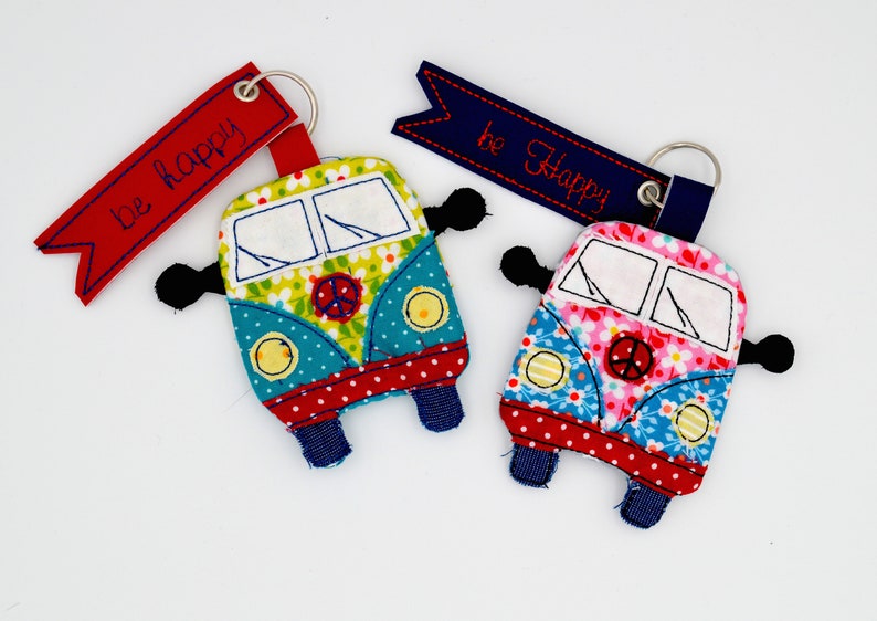 Embroidery file keychain Lucky Bus for 10 x 10 cm embroidery frame Download instructions in German image 3