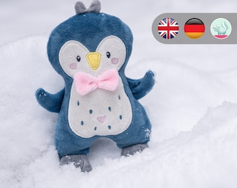 Penguin ITH embroidery file 13 x 18 cm/5 x 7 inch embroidery frame - homemade stuffed animal