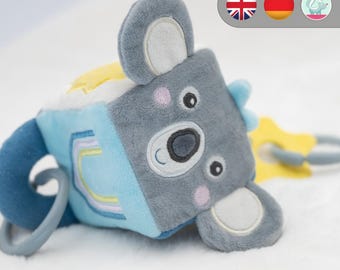 ITH embroidery file Activity Cube Koala - 10 x 10 cm (4"x4") embroidery hoop. Instructions in English and German.