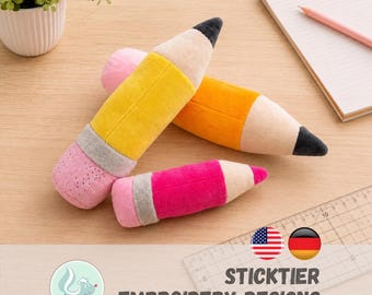 Plush Pencil ITH Embroidery File Bundle – Four Sizes Included