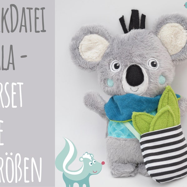 Spar Set Embroidery File ITH Koala in 3 sizes 13 x 18 cm, 16 x 26 cm, 18 x 30 cm embroidery frame + step-by-step instructions -Download-