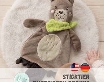 Embroidery File “Beaver Lovey Blanket” – Personalized ITH Comforter for Babies & Children