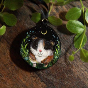 Cute Hamster Wood Slice Art – Hand-Painted Pet Portrait Ornament – Animal Illustration for Kids Room or Nursery – My Sweet Hamsters Gift