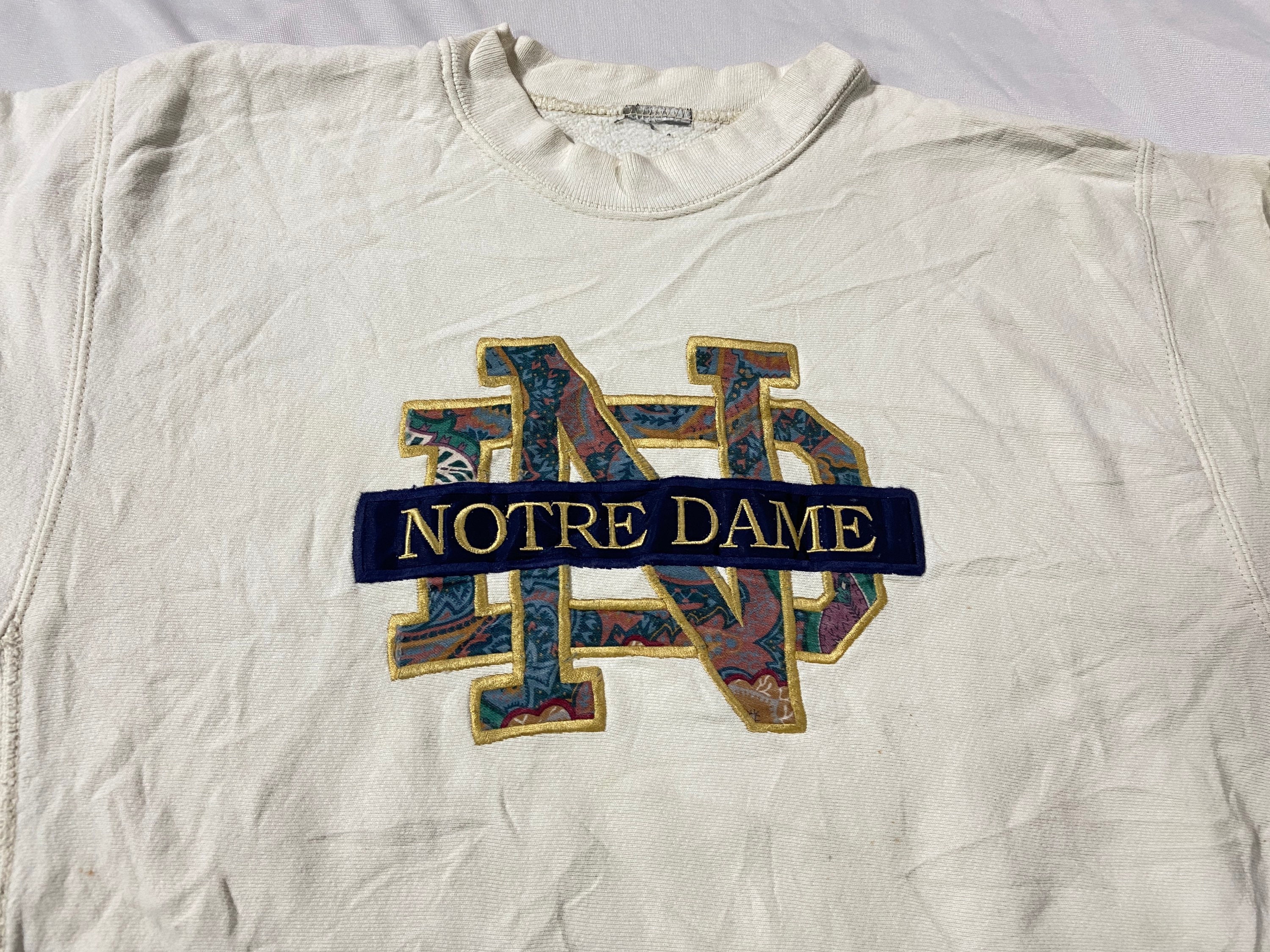 Vintage Notre Dame 90s Sweatshirt Etsy