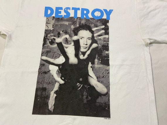 Vintage Destroy Sex Pistols By Dennis Morris T-Shi