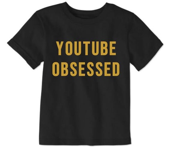 Youtube Obsessed Kids Shirt Kids Black Graphic Tshirt Etsy - youtube fashion famous roblox brianna