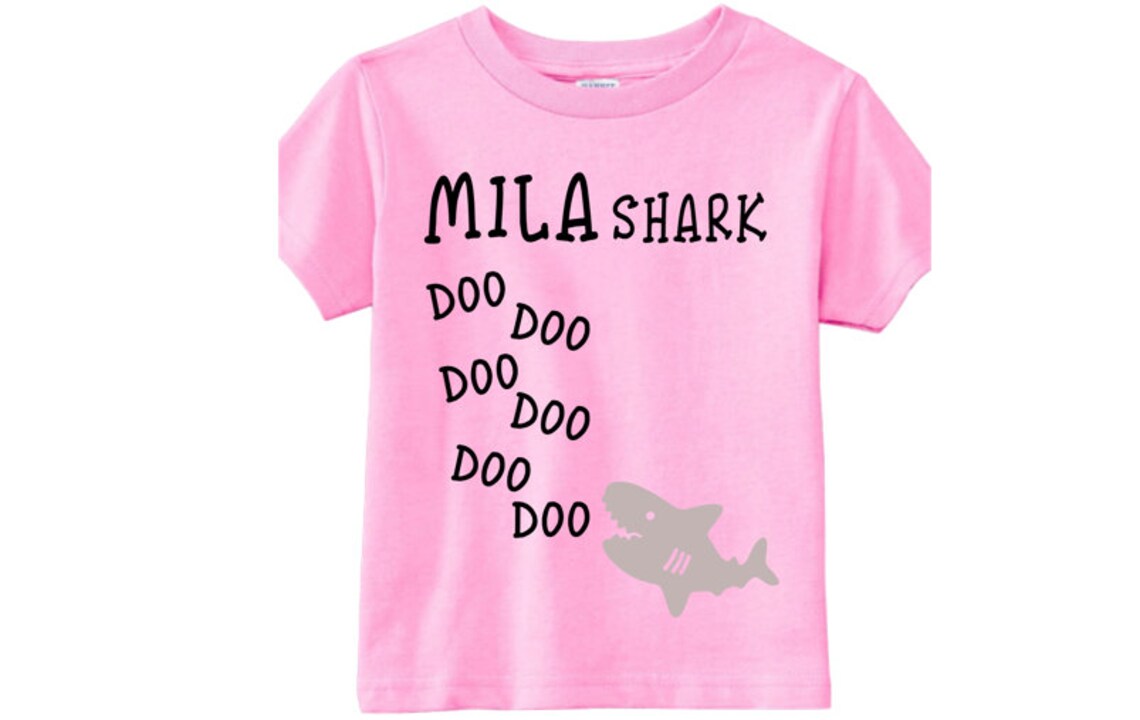 Baby Shark Shirt With Name Personalized Baby Shark Tee Etsy