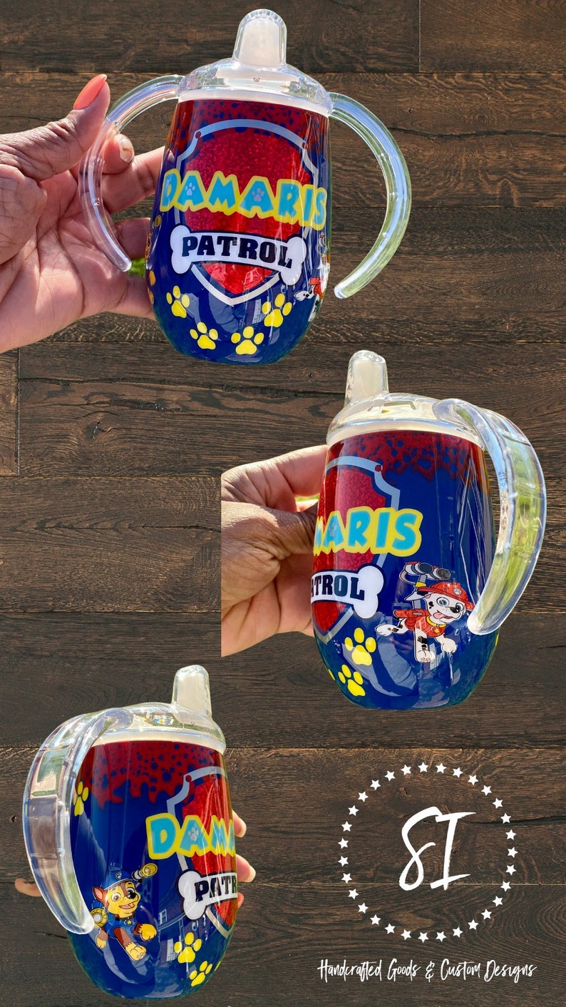 Personalized Kids Sippy Trainer Cup With Handles