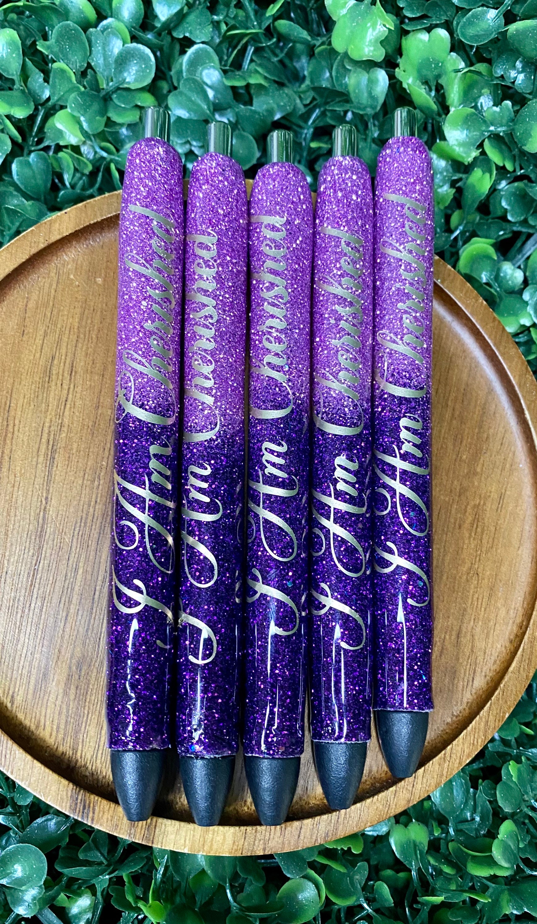 Personalized Glitter Pen Cute Glitter Pen Epoxy Pen Inkjoy Etsy