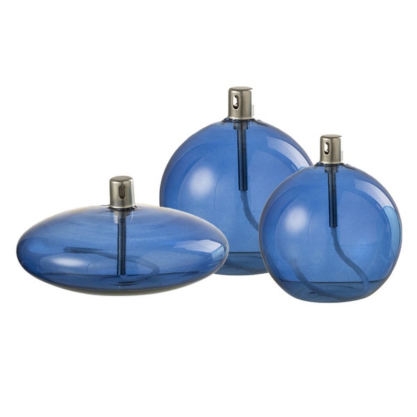 Lampe à huile en verre – Bleu foncé