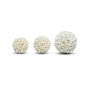 Decorative ball made of white seashells