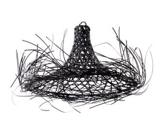 Natural rattan pendant light - Black