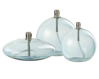 Öllampe aus Glas - Hellblau