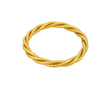 Brazalete budista retorcido real - Dorado