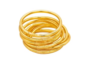 Buddhist bangle with mantra - Gold