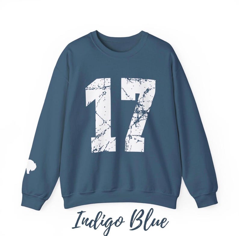 Buffalo Football Josh Sweatshirt, Gift for Buffalo Fan, Lets Go Buffalo shirt, Josh MVP Buffalo Crewneck Shirt Indigo Blue
