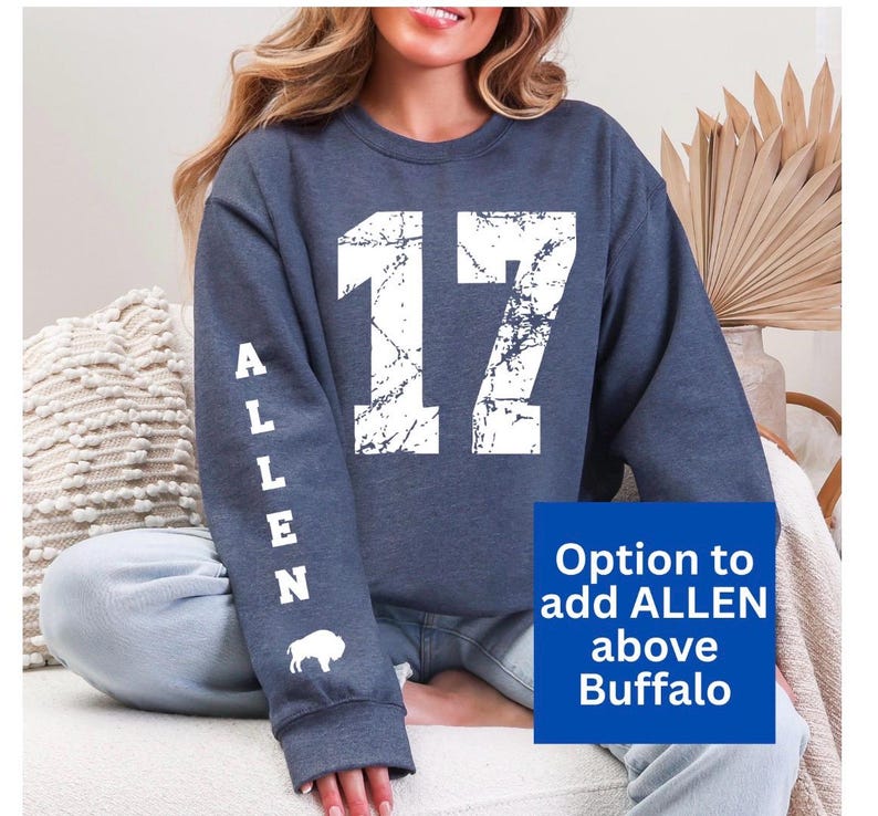 Buffalo Football Josh Sweatshirt, Gift for Buffalo Fan, Lets Go Buffalo shirt, Josh MVP Buffalo Crewneck Shirt image 2
