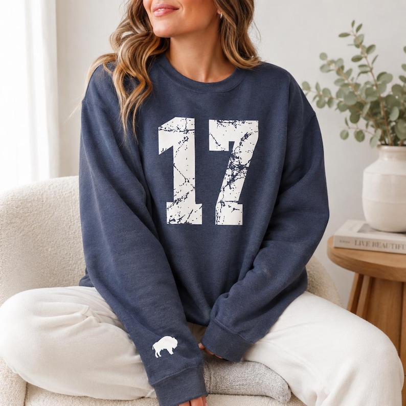 Buffalo Football Josh Sweatshirt, Gift for Buffalo Fan, Lets Go Buffalo shirt, Josh MVP Buffalo Crewneck Shirt image 13