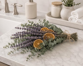 Ramo de eucalipto y lavanda para spa de baño / Flores secas para el baño / Eucalipto para la ducha / Regalo único para un amigo