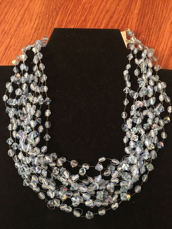 Coro Blue Crystal multi strand choker