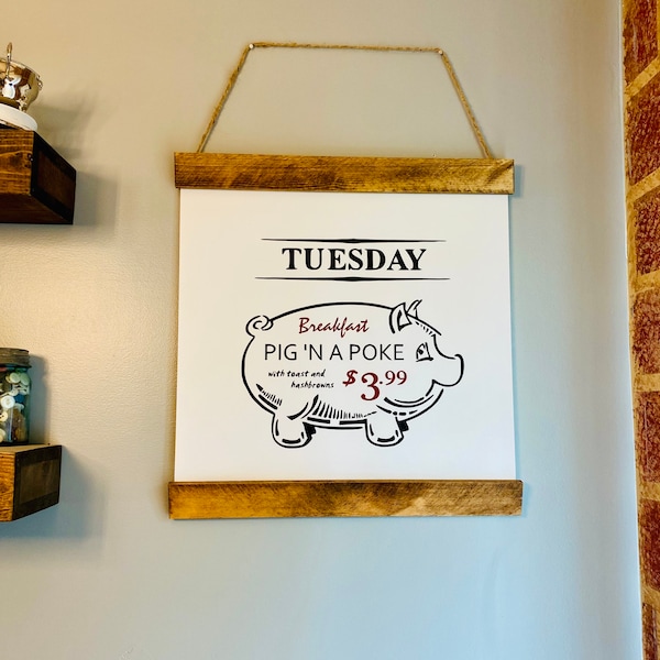 Pig in a Poke - Supernatural -Framed Wall Art - Hanging Quote - Hanging Sign - Rustic - Nursery Decor - Farmhouse Wall Decor - Custom Scroll