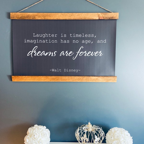 Laughter is Timeless Dreams Are Forever Wall Art Inspirational - Home Decor  Hanging Sign  Hanging Quote  Farmhouse Wall Decor
