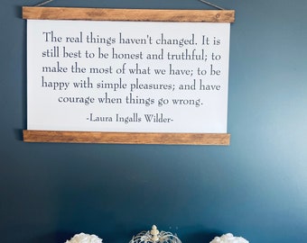 Laura Ingalls Wilder- Hanging Quote  Wall Art - Home Decor Modern Farmhouse - Hanging Sign - Rustic Wall Decor - Farmhouse Wall Decor  Quote