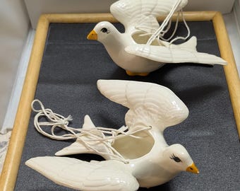 Unique, Ceramic Doves, Pair