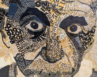 Albert Einstein Original Zeitungsdruckkunst.